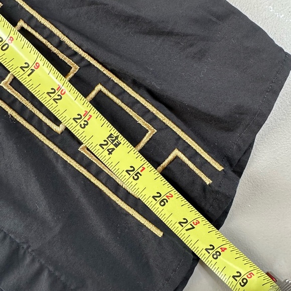 Versace Men’s Black Button-Down Shirt Gold Medusa Greek Key Logo Size XL Luxury - Picture 11 of 11